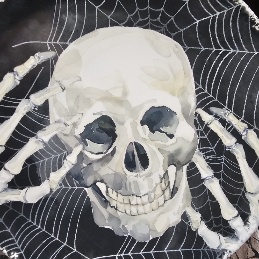 Skeleton Design Plates (2) - Black and White